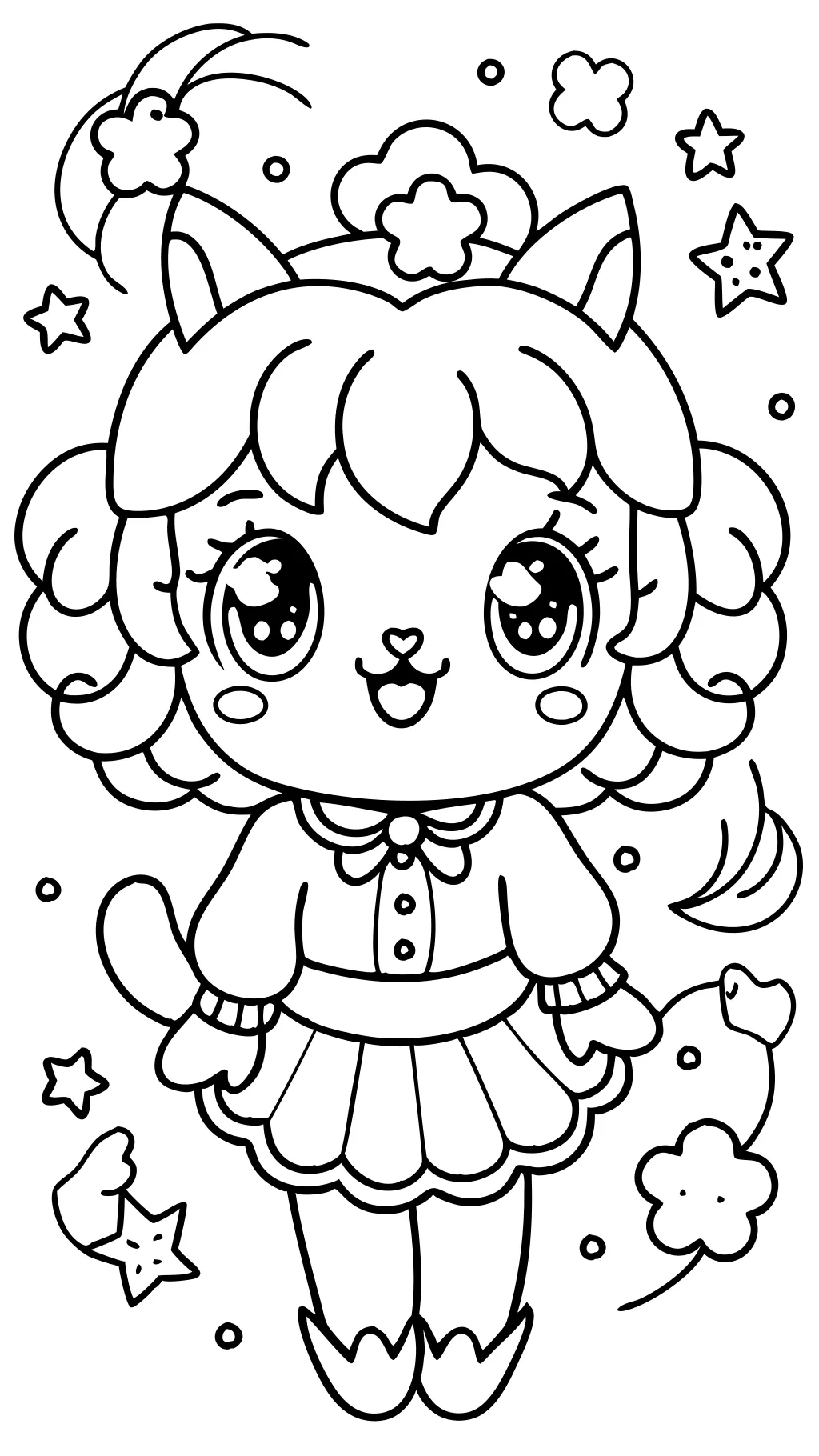 kawaii cute anime coloring pages